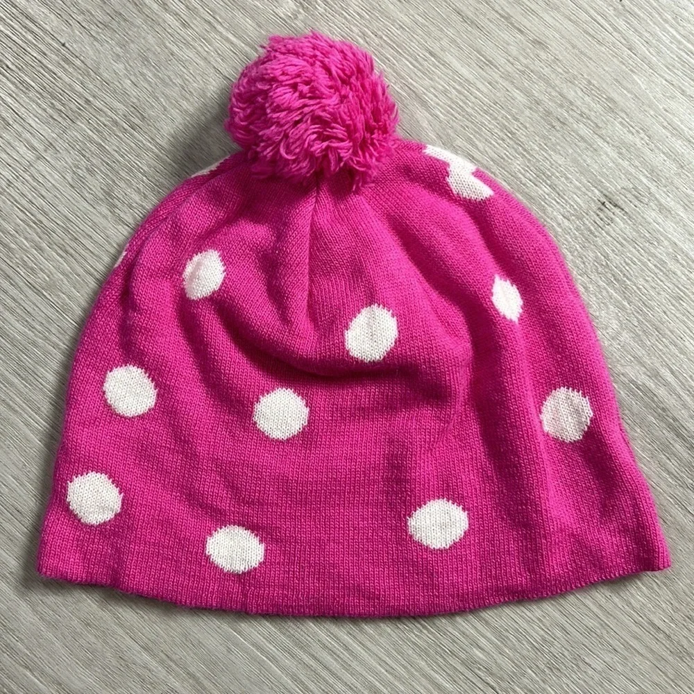 J.crew • crewcuts polka dot pom pom beanie lambs wool cashmere blend